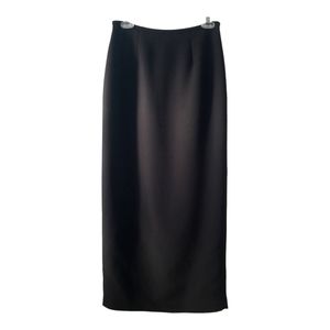 Black Maxi Column/Pencil Skirt with Rear Kick Pleat; Size 4